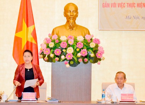 Đoàn kiểm tra của Bộ Chính trị làm việc với Đảng đoàn Quốc hội - ảnh 1